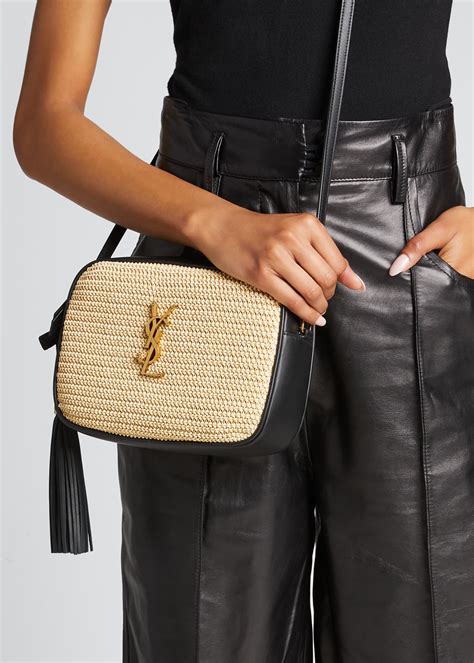 lou medium ysl monogram raffia camera bag|Designer Clothing, Shoes, Handbags, & Beauty .